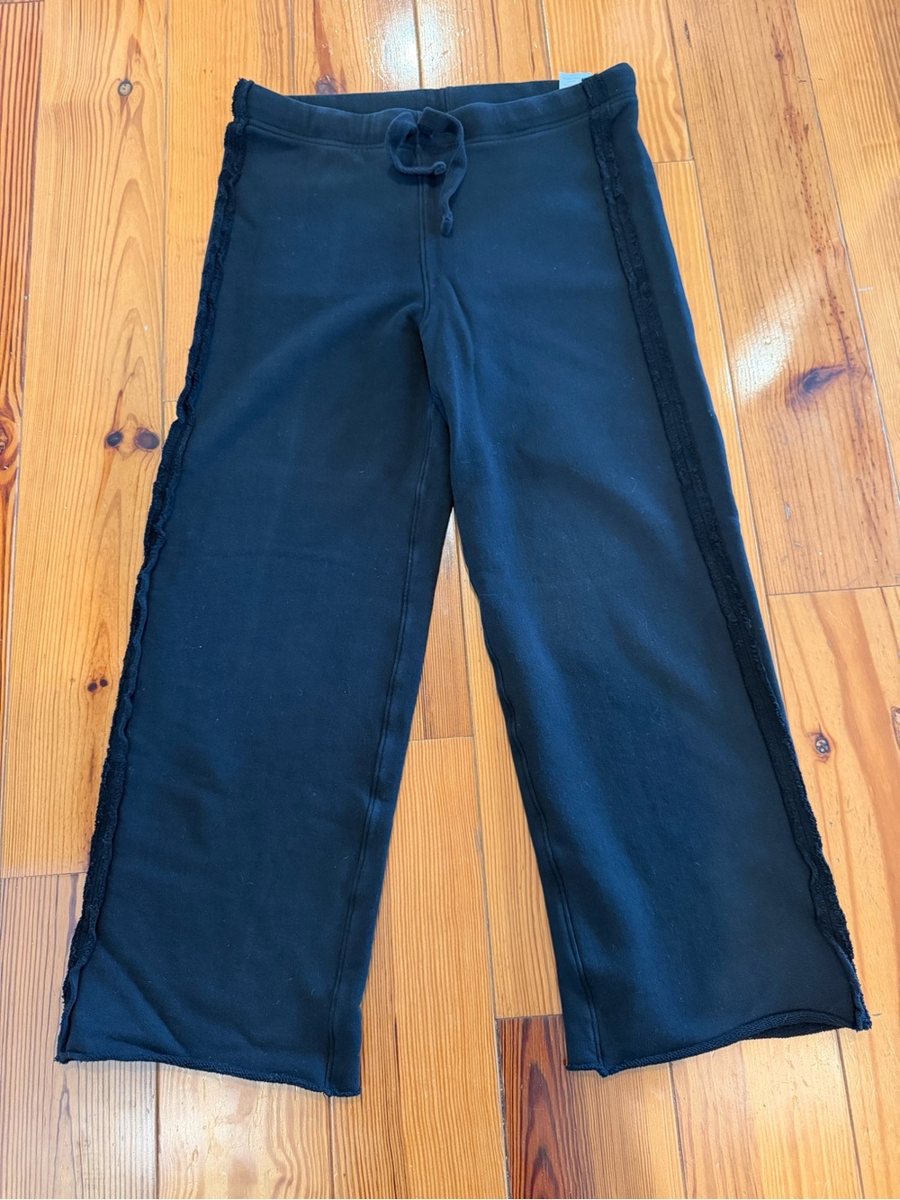 Frank & Eileen Navy Wide-Leg Track Pants with Side Trim